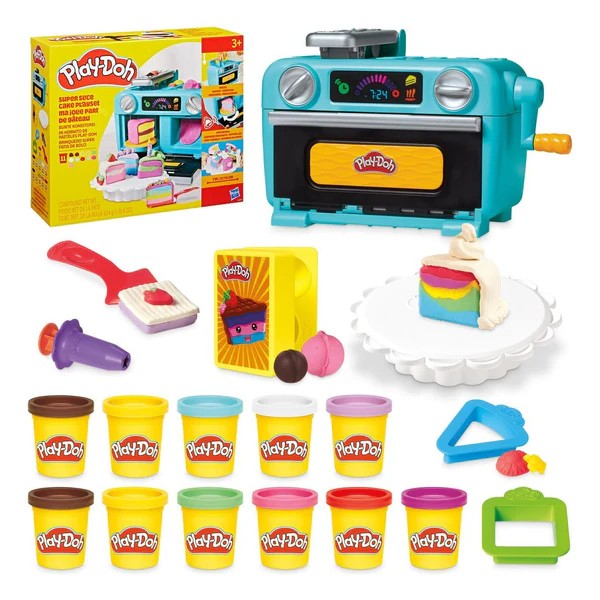 Set de decorare tort Hasbro Play-Doh cu 11 cutii plastilina, forme si accesorii - poza 1