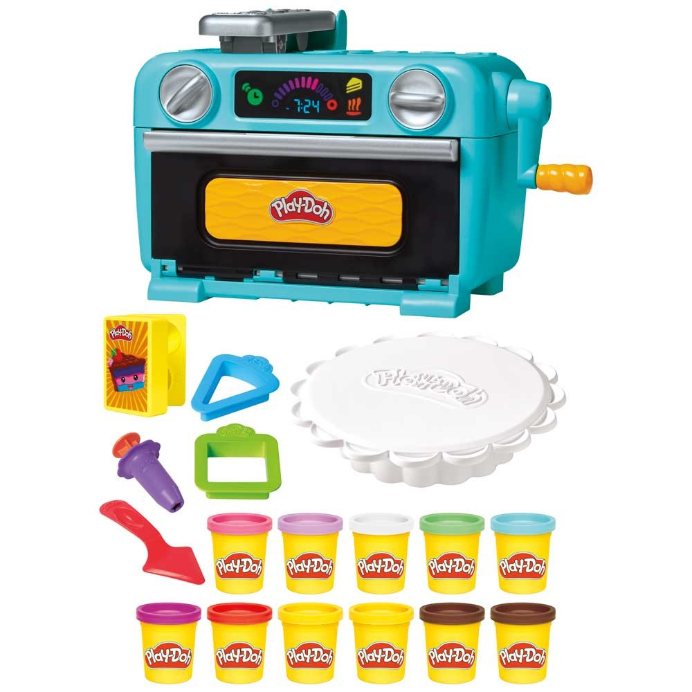 Set de decorare tort Hasbro Play-Doh cu 11 cutii plastilina, forme si accesorii - poza 3