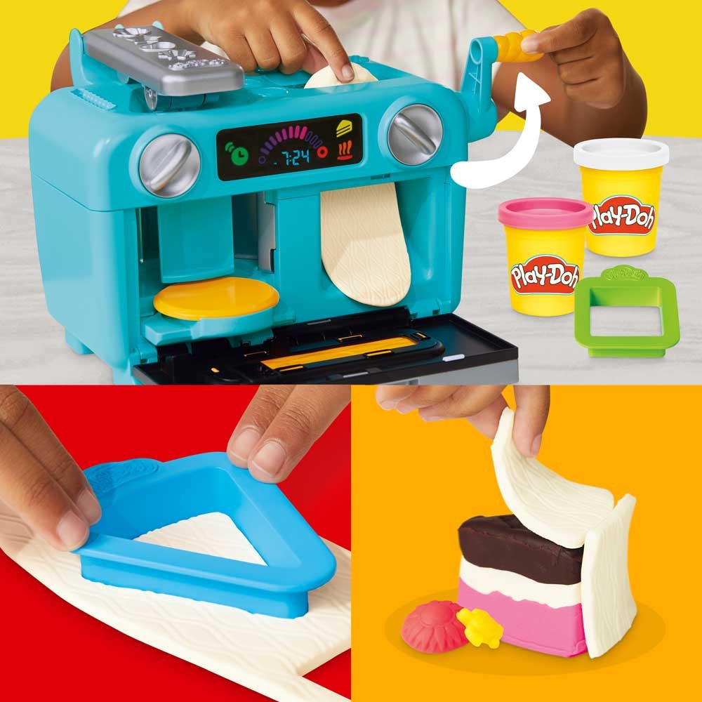 Set de decorare tort Hasbro Play-Doh cu 11 cutii plastilina, forme si accesorii - poza 4