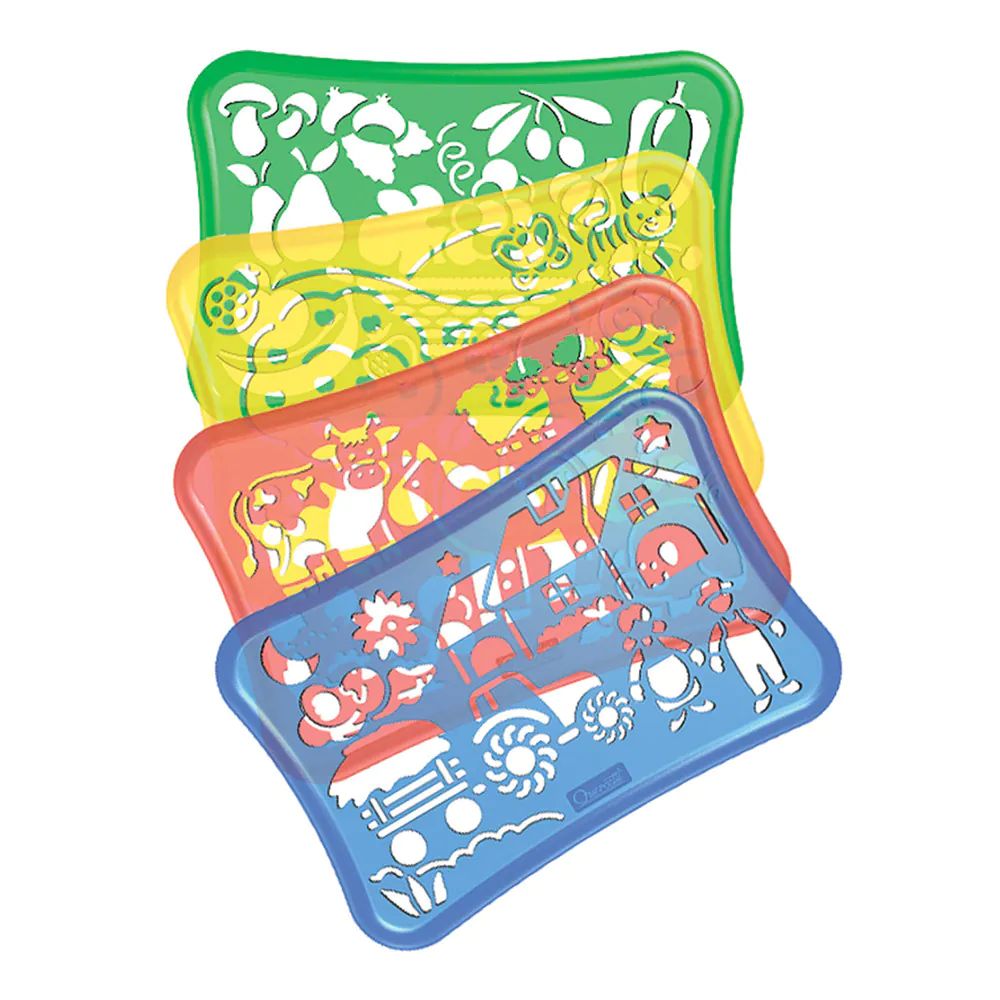 Set de desen cu sabloane Quercetti Farm Design 19 piese - poza 3