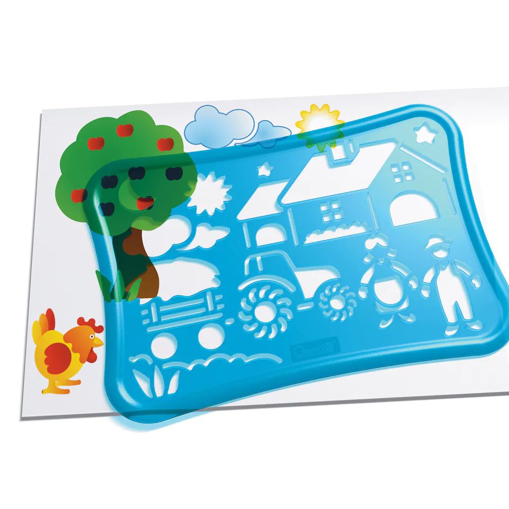 Set de desen cu sabloane Quercetti Farm Design 19 piese - poza 4