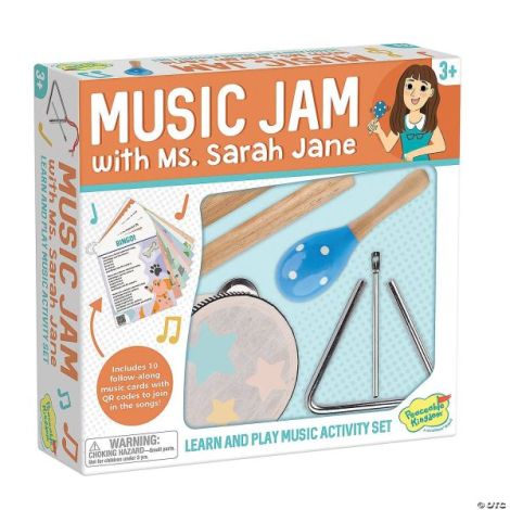 Set de instrumente muzicale din lemn si activitati, Music Jam with Ms. Sarah Jane Music Activity Set - poza 1