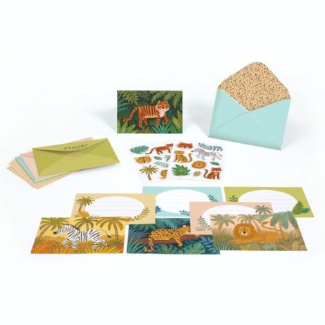 Set de invitatii cu animale din jungla, Djeco - poza 2