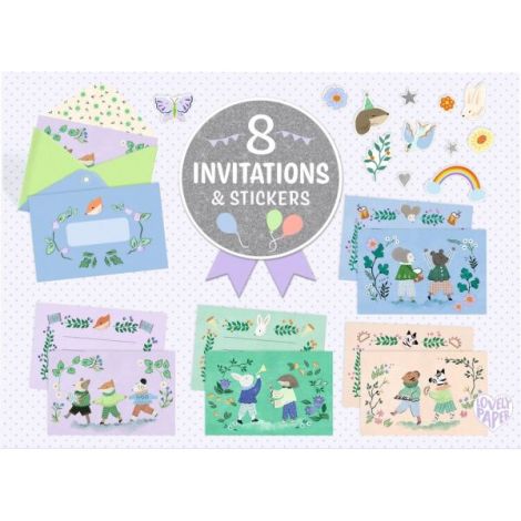 Set de invitatii Parada animalelor, Djeco - poza 4