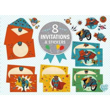 Set de invitatii Supereroi, Djeco - poza 2