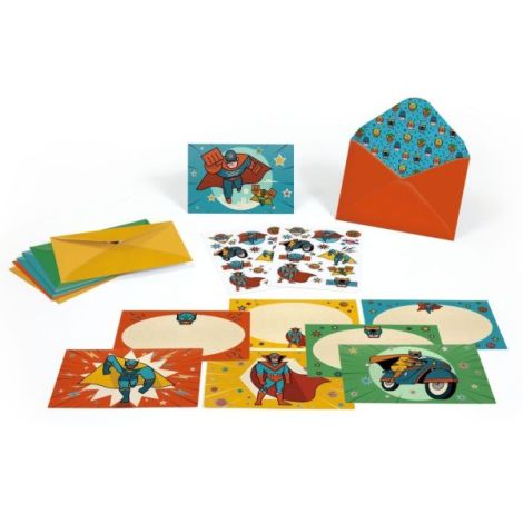 Set de invitatii Supereroi, Djeco - poza 3