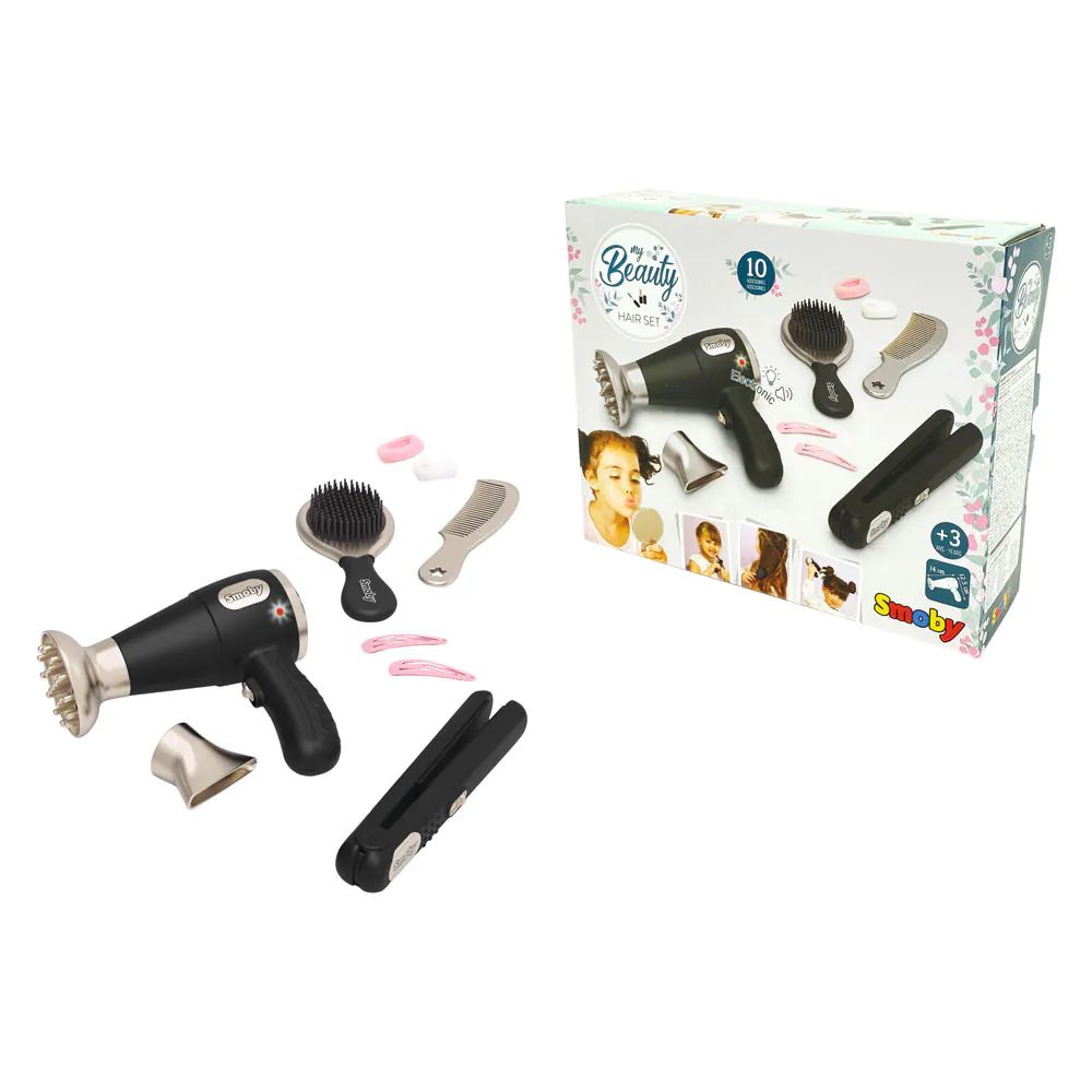 Set de joaca accesorii de coafat cu feon si placa de par pentru copii Smoby Hairstyle - poza 2