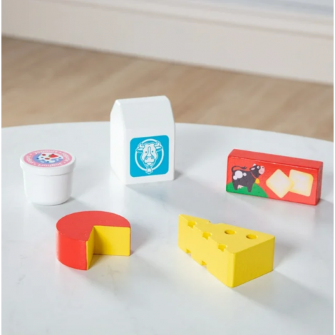 Set de joaca alimente Lactate, din lemn, 5 piese, 2 ani+, Melissa&Doug 95207 - poza 3