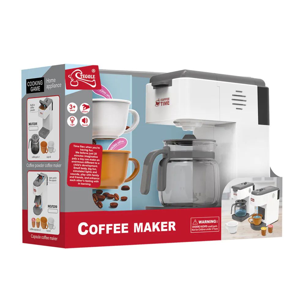 Set de joaca Aparat filtru pentru cafea cu sunete, lumini si accesorii pentru copii Tegole - poza 2