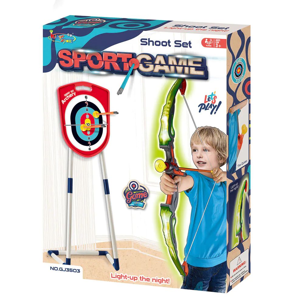 Set de joaca arc fosforescent cu tinta si 3 sageti cu ventuza King Sport - poza 2