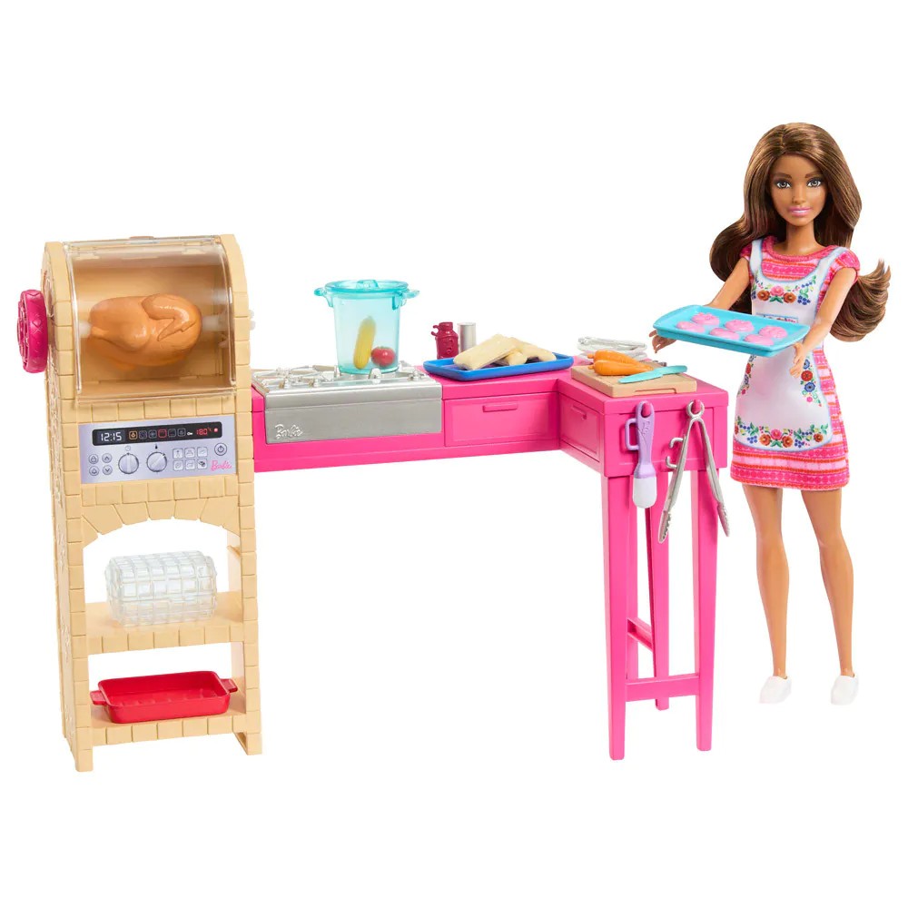 Set de joaca Bucataria lui Barbie si Teresa cu papusa si 20 piese - poza 1