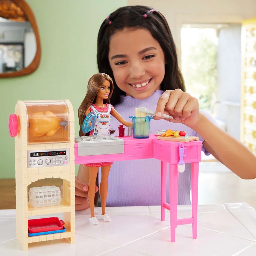 Set de joaca Bucataria lui Barbie si Teresa cu papusa si 20 piese - poza 3