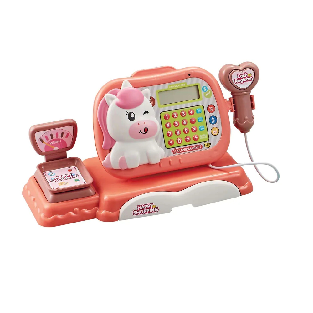 Set de joaca casa de marcat Unicorn Roz Happy Shopping - poza 1