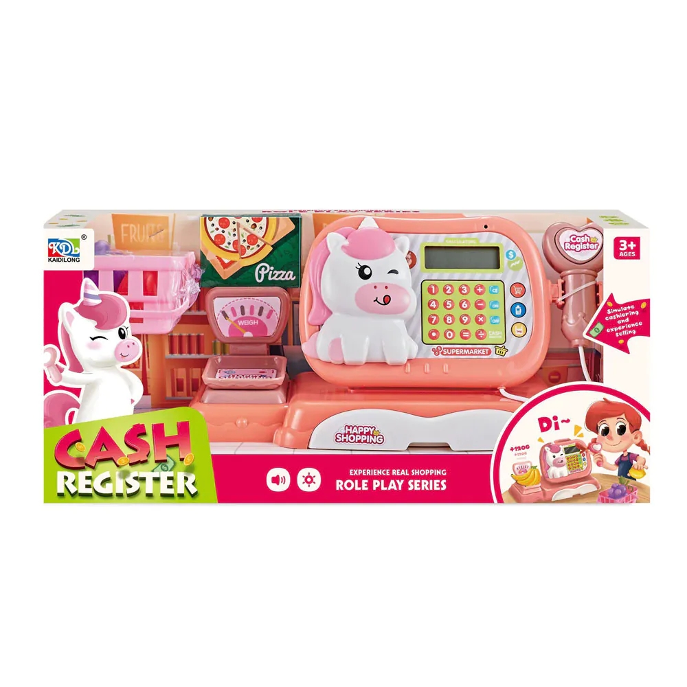 Set de joaca casa de marcat Unicorn Roz Happy Shopping - poza 2