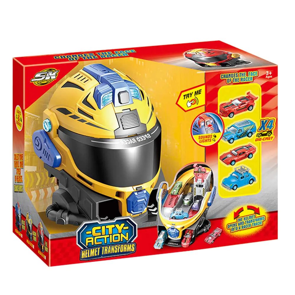 Set de joaca casca transformabila in pista cu masinute - poza 2