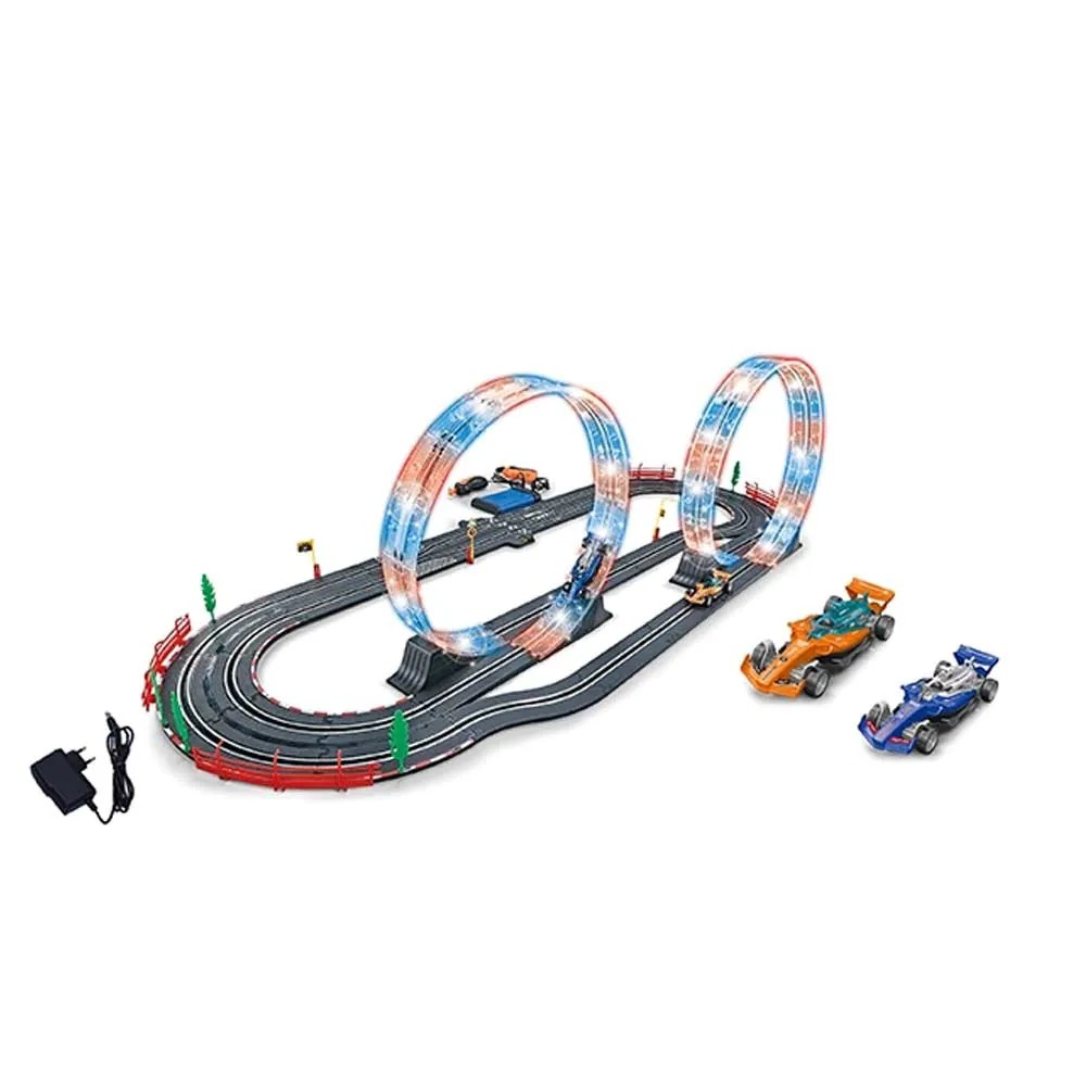 Set de joaca Circuit cu telecomanda si 2 masini Top Turbo World Champ Master 560 cm - poza 1