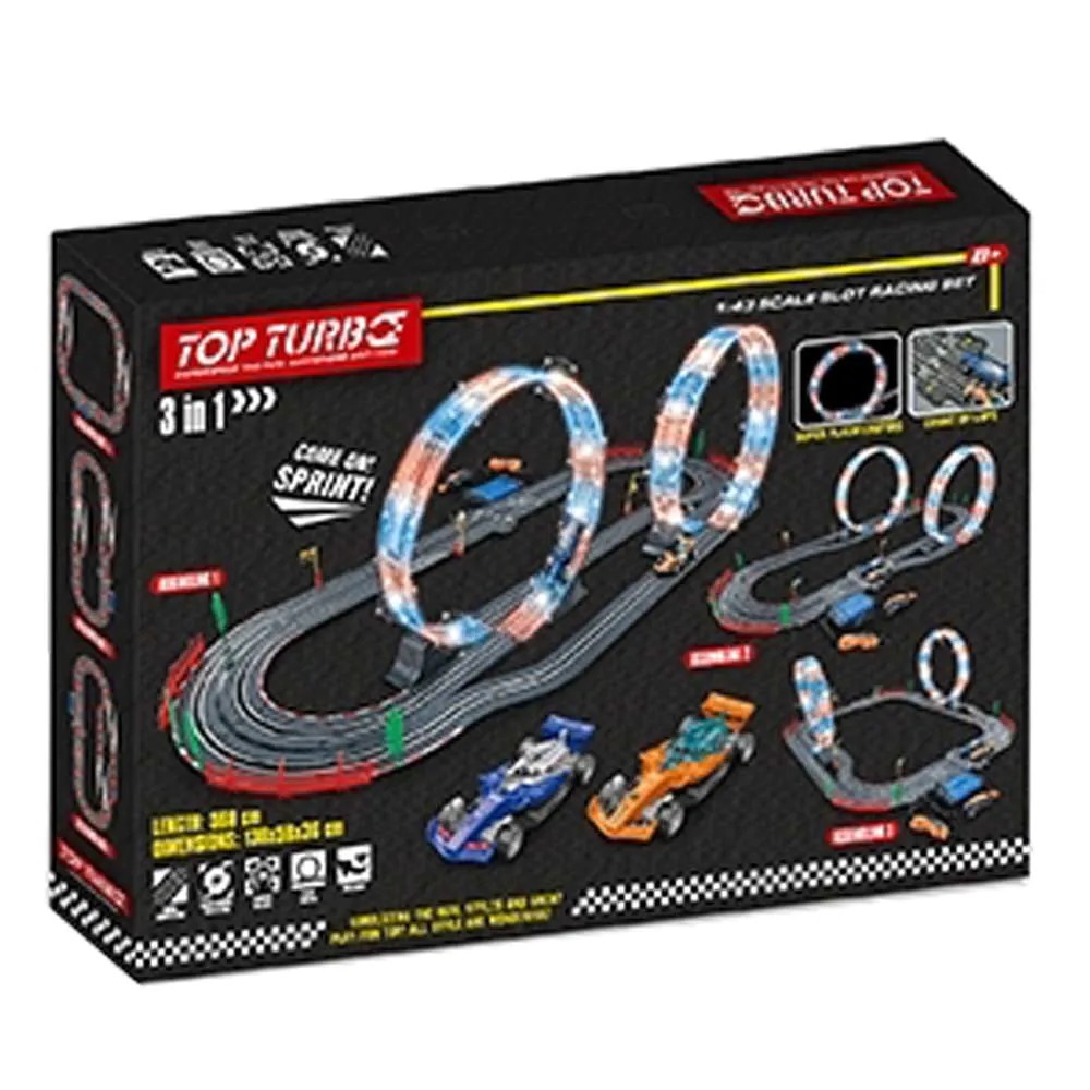 Set de joaca Circuit cu telecomanda si 2 masini Top Turbo World Champ Master 560 cm - poza 2