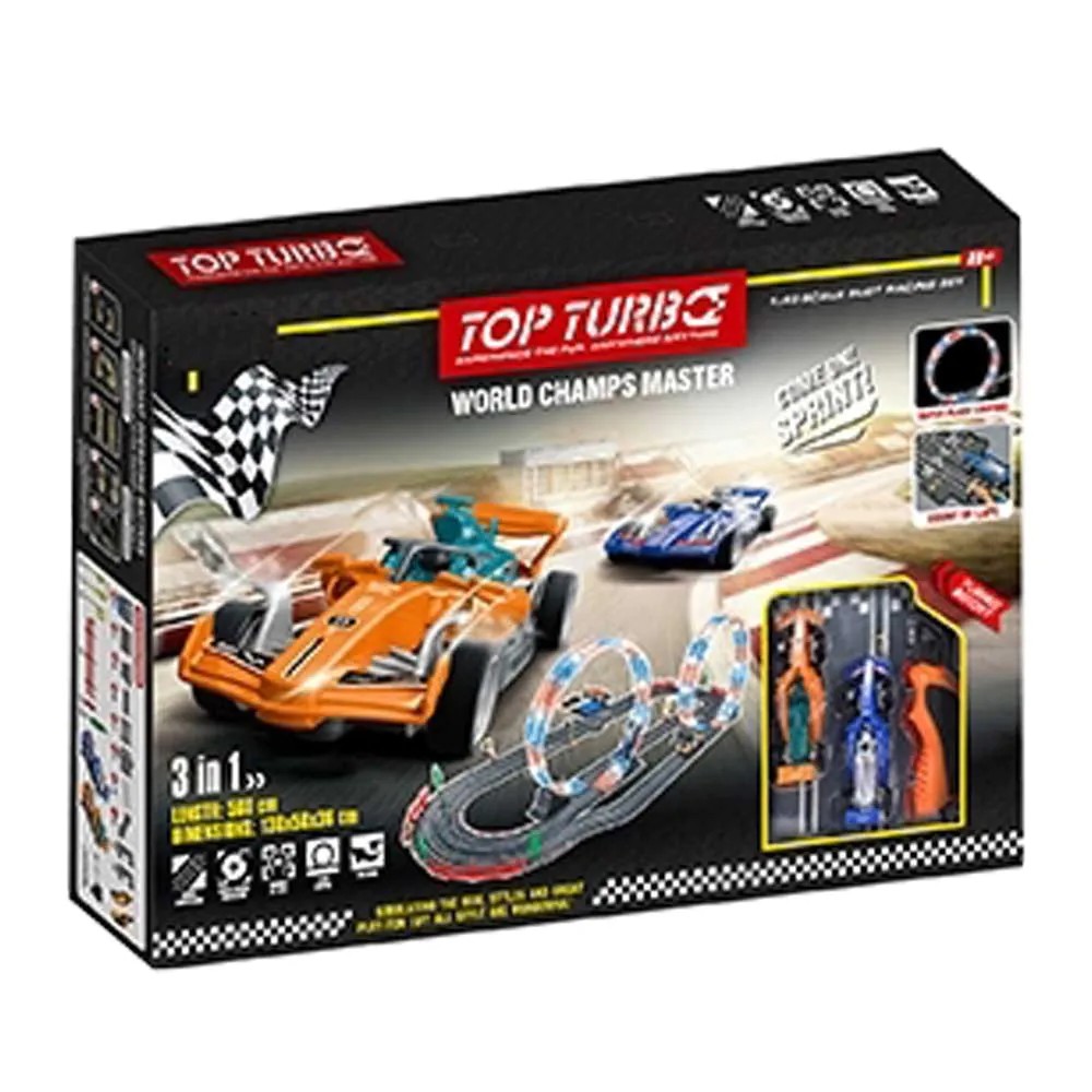Set de joaca Circuit cu telecomanda si 2 masini Top Turbo World Champ Master 560 cm - poza 3