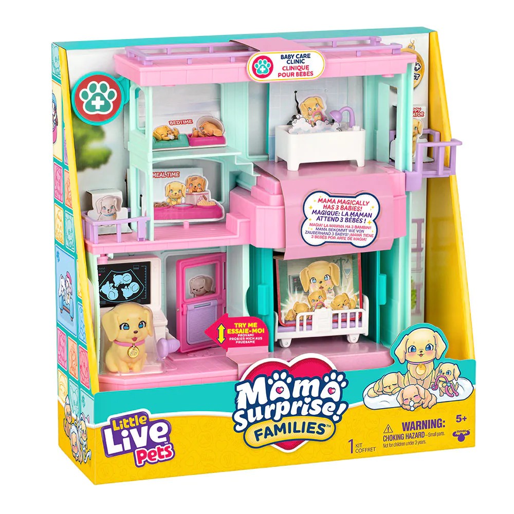 Set de joaca Clinica Veterinara Little Live Pets Mama Surprise cu 3 catelusi - poza 2