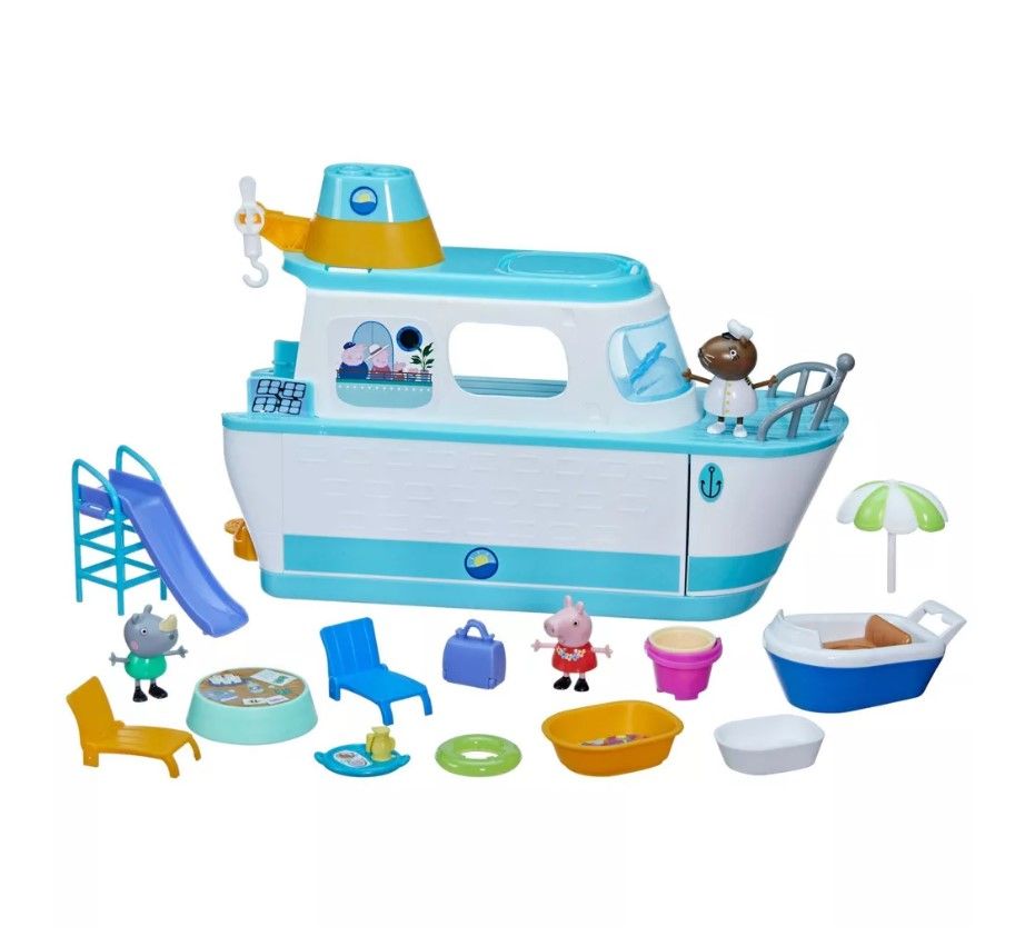 Set de joaca cu 3 figurine Hasbro Pepa Pig Nava de Croaziera - poza 1