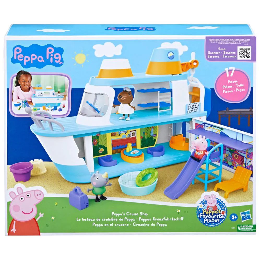 Set de joaca cu 3 figurine Hasbro Pepa Pig Nava de Croaziera - poza 2