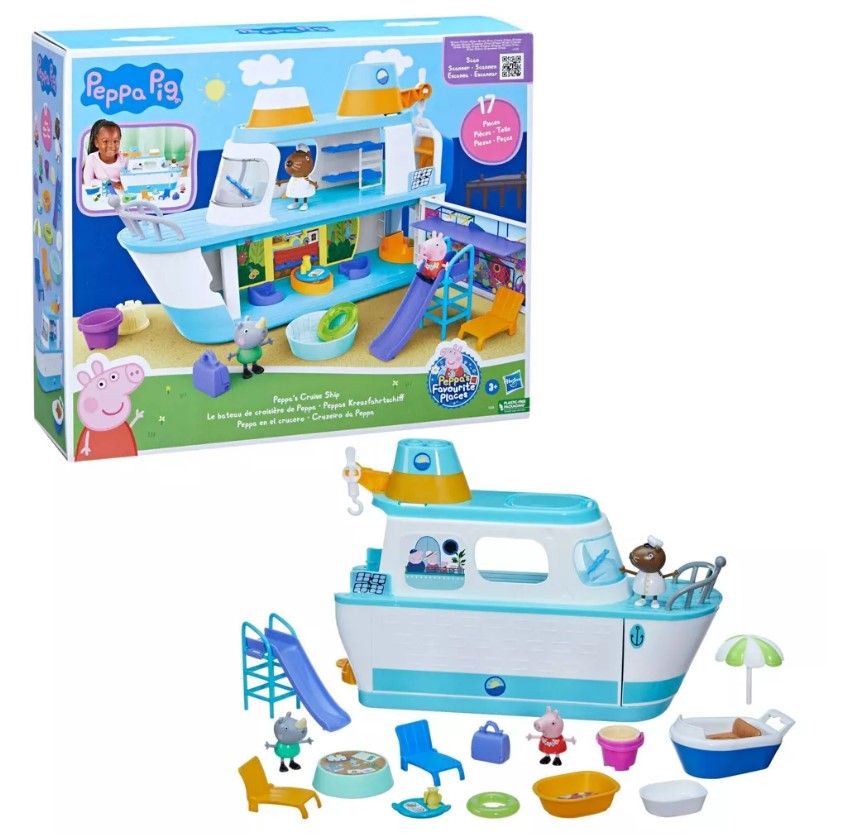 Set de joaca cu 3 figurine Hasbro Pepa Pig Nava de Croaziera - poza 3