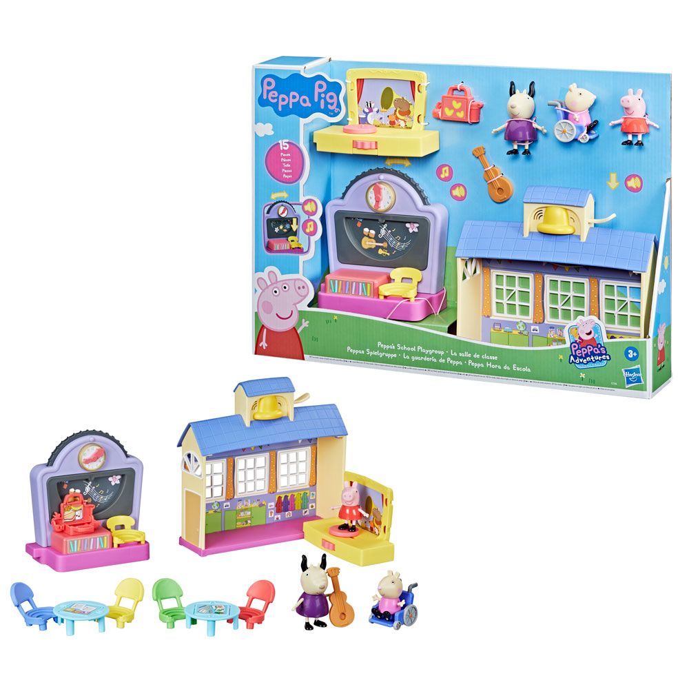 Set de joaca cu 3 figurine Hasbro Peppa Pig la scoala - poza 3