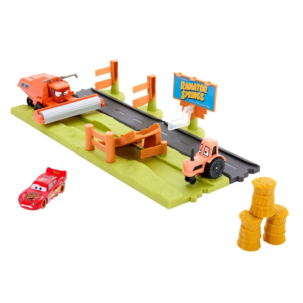 Set de joaca cu 3 masinute Cars Haulers Frank Escape and Stunt Race - poza 1