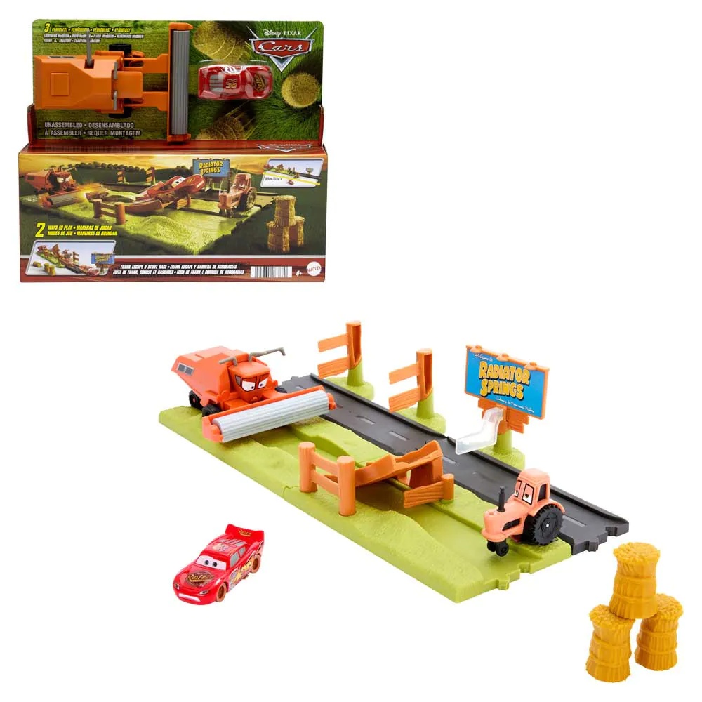 Set de joaca cu 3 masinute Cars Haulers Frank Escape and Stunt Race - poza 2