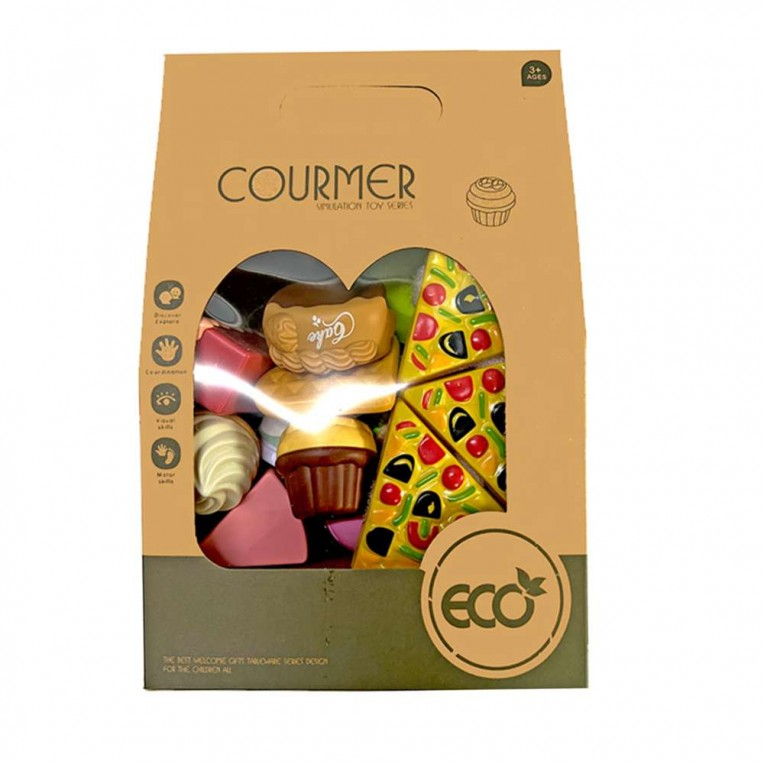 Set de joaca cu alimente in punga de hartie,16 piese,plastic