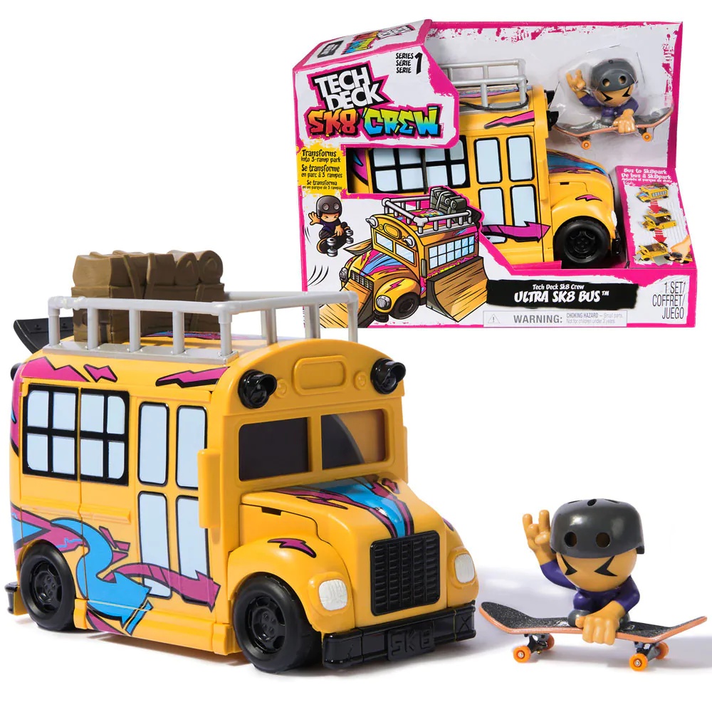 Set de joaca cu autobuz si mini skateboard Tech Deck Sk8Crew cu figurina 6071034 - poza 2