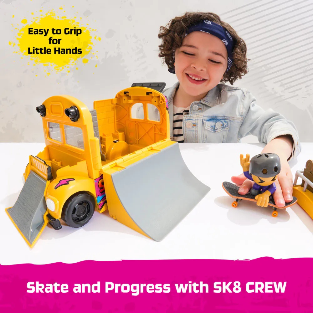 Set de joaca cu autobuz si mini skateboard Tech Deck Sk8Crew cu figurina 6071034 - poza 4