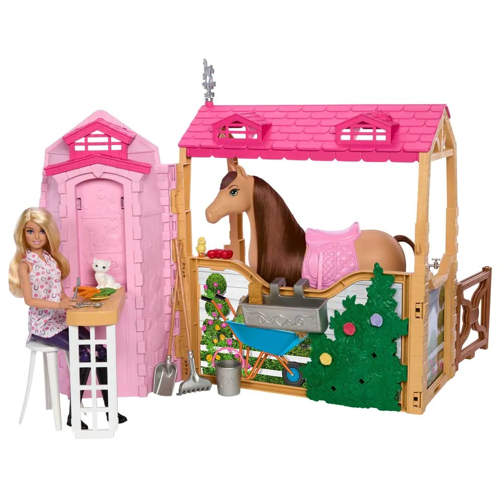 Set de joaca cu papusa si cal Barbie Mysteries Grajdul Suprem - poza 1