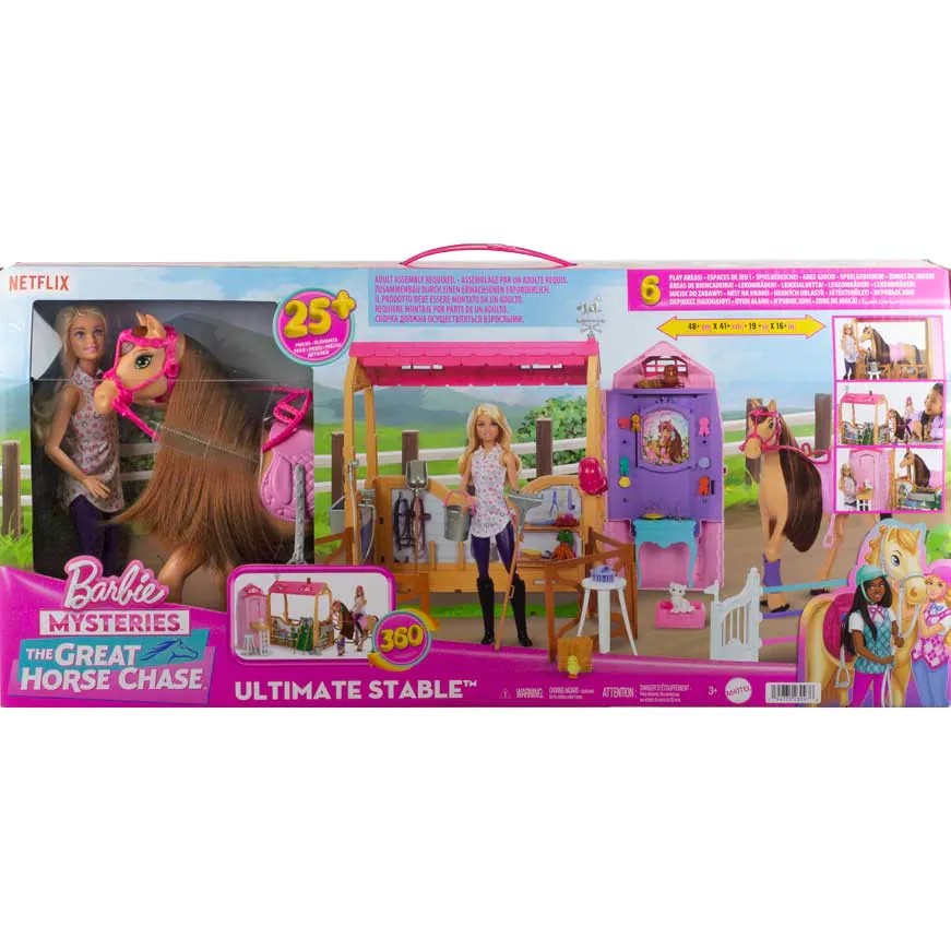 Set de joaca cu papusa si cal Barbie Mysteries Grajdul Suprem - poza 2