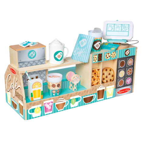 Set de joaca din lemn cu accesorii Ne jucam de-a Cafeneaua - Barista - poza 1
