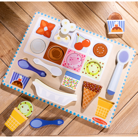 Set de joaca din lemn si puzzle magnetic Inghetata - poza 2