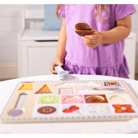 Set de joaca din lemn si puzzle magnetic Inghetata - poza 4