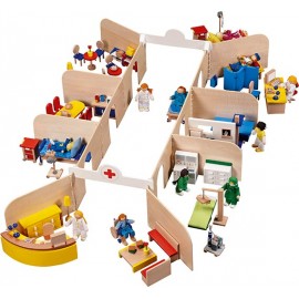 Set de joaca din lemn Spital cu accesorii - poza 1