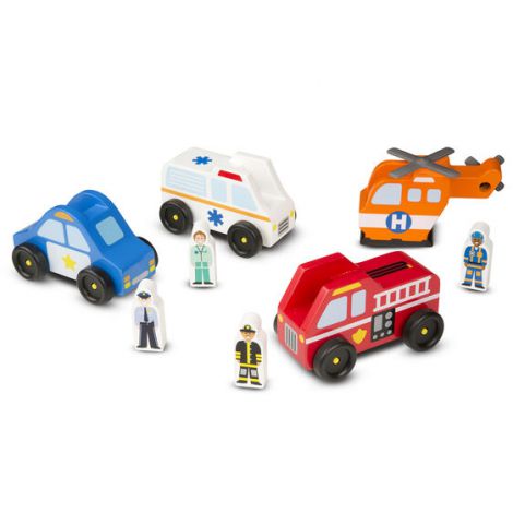 Set de joaca din lemn Vehicule de interventie - poza 1