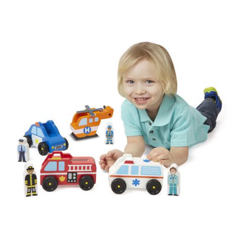 Set de joaca din lemn Vehicule de interventie - poza 3