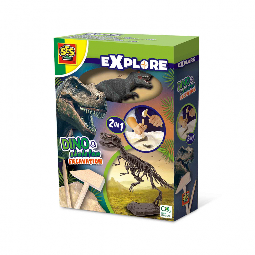 Set de joaca Dino si excavarea scheletului 2 in 1 - T-rex