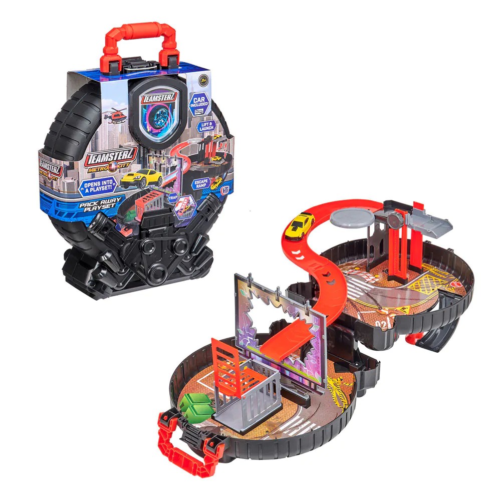 Set de joaca gara in valiza HTI TEAMSTERZ Track-Rubber - poza 2