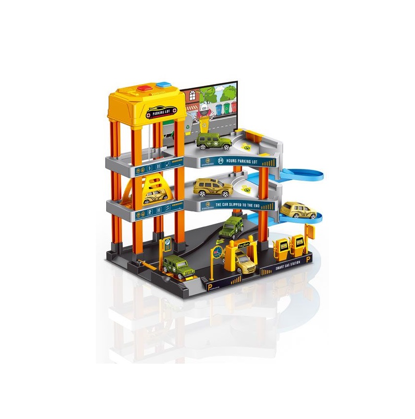 Set de joaca garaj cu lift si 2 masinute 41x31x9 cm - poza 1