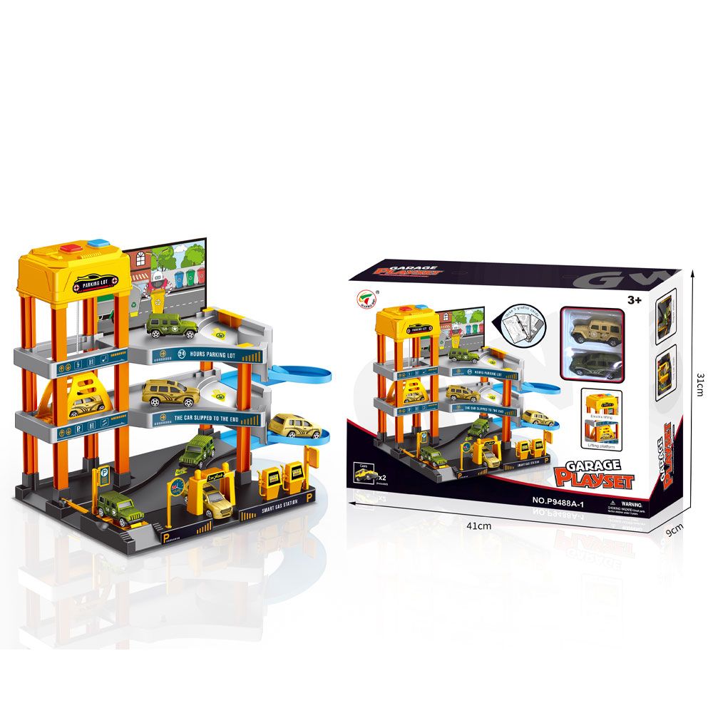 Set de joaca garaj cu lift si 2 masinute 41x31x9 cm - poza 2