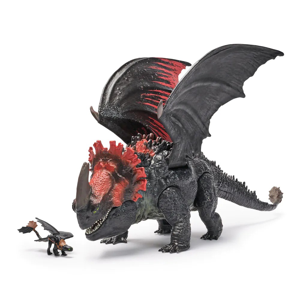 Set de joaca How to Train your Dragon Dragonul Mortii Rosii cu un mic Toothless - poza 1