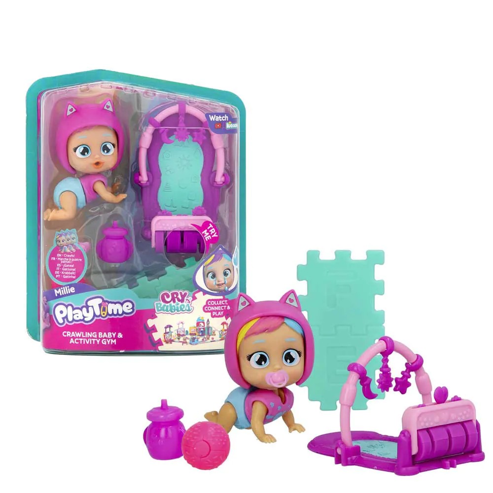 Set de joaca IMC CryBabies Millie Play Time cu salteluta