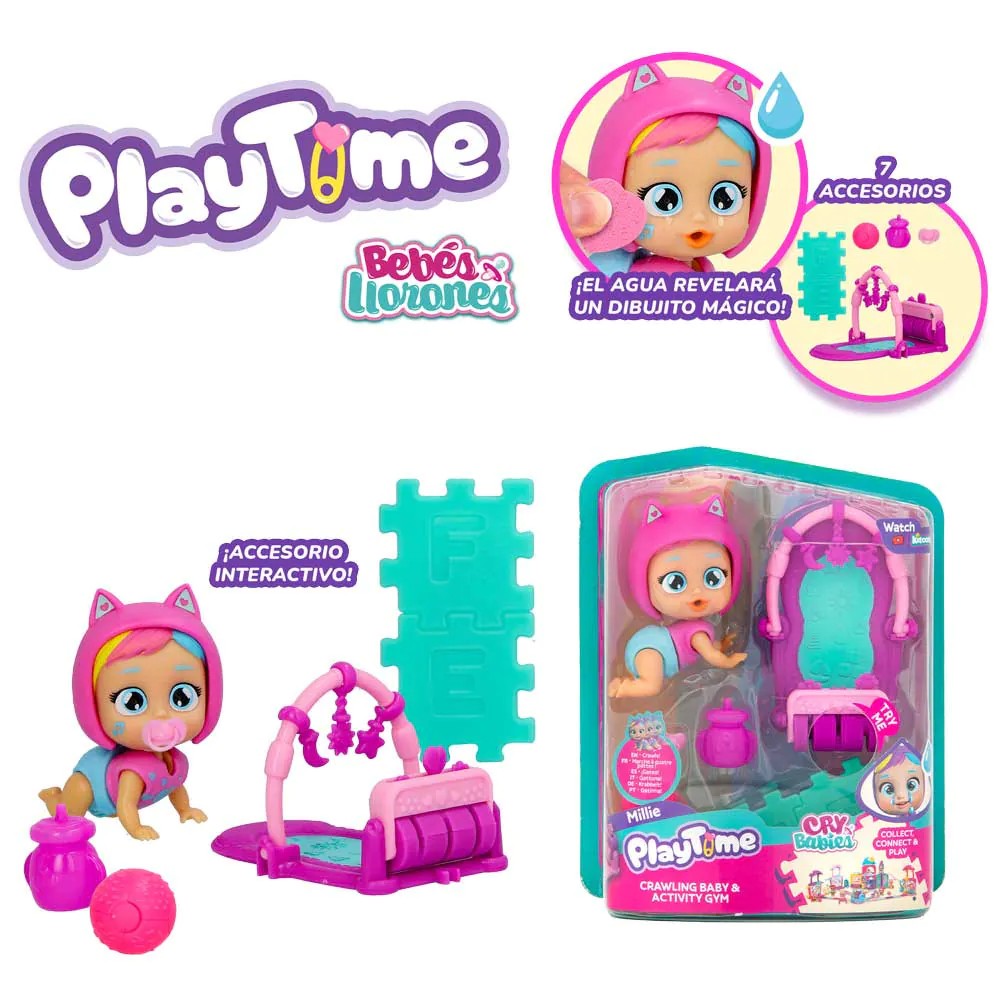 Set de joaca IMC CryBabies Millie Play Time cu salteluta - poza 2