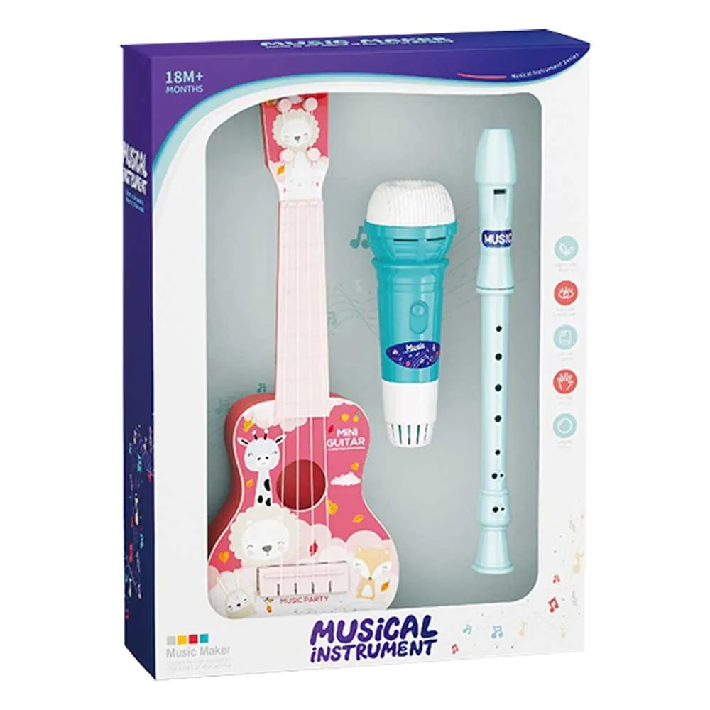Set de joaca instrumente muzicale Chitara Fluier si Microfon - poza 2