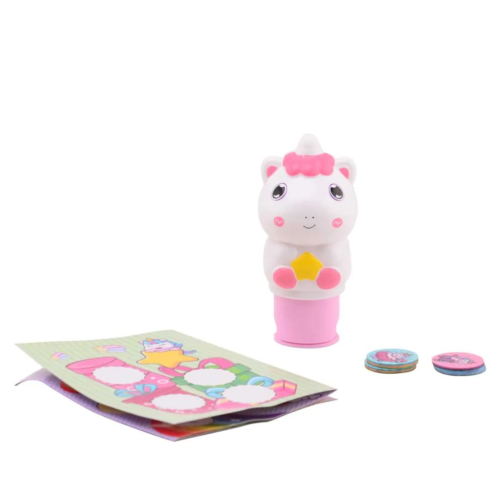 Set de joaca John Toys Stampila cu autocolante Unicorn 100 stickere - poza 2