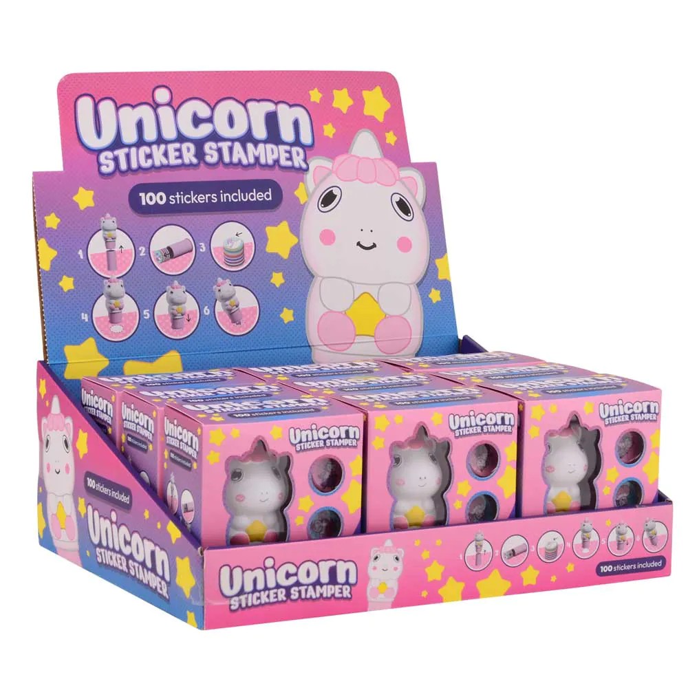 Set de joaca John Toys Stampila cu autocolante Unicorn 100 stickere - poza 4